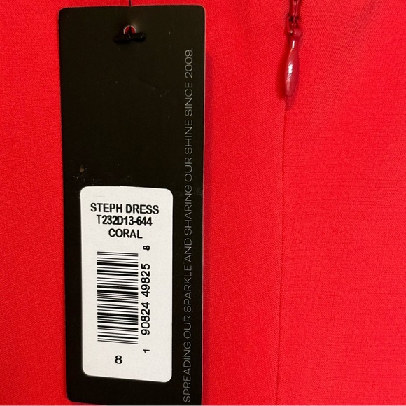 SACHIN + BABI Womens Steph Coral Stretch Crepe Midi Dress NWT Size US 8 $450 - Picture 8 of 10